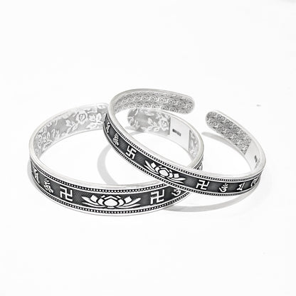 Ancient sterling silver bracelet for couples - jewelry - weilin.com