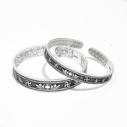 Ancient sterling silver bracelet for couples - jewelry - weilin.com