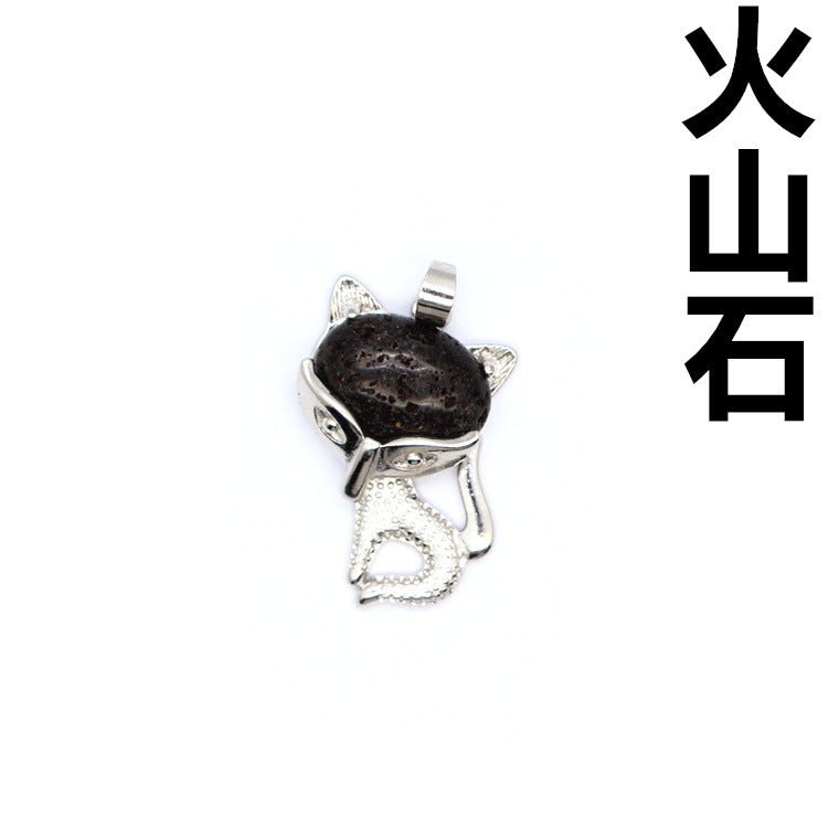 Ancient style little fox crystal pendant - jewelry - weilin.com