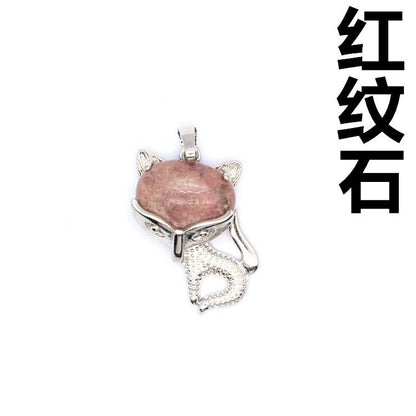 Ancient style little fox crystal pendant - jewelry - weilin.com