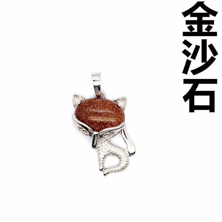 Ancient style little fox crystal pendant - jewelry - weilin.com
