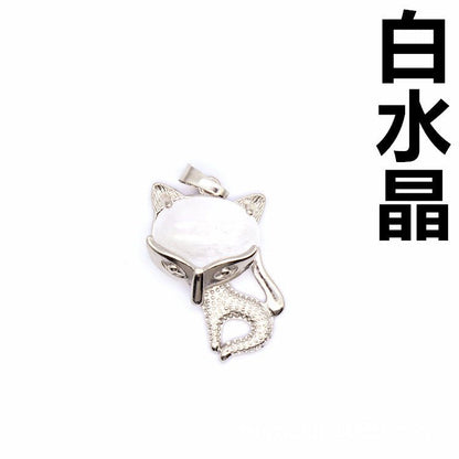 Ancient style little fox crystal pendant - jewelry - weilin.com