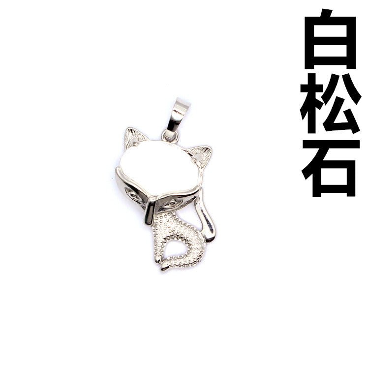 Ancient style little fox crystal pendant - jewelry - weilin.com