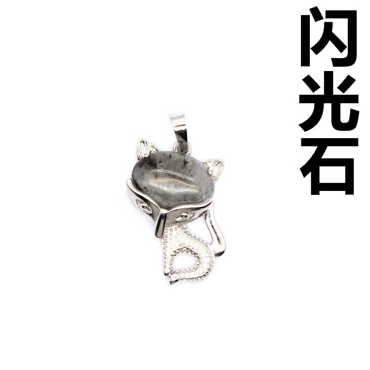 Ancient style little fox crystal pendant - jewelry - weilin.com