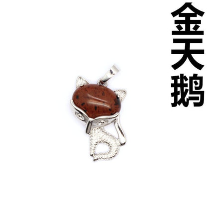 Ancient style little fox crystal pendant - jewelry - weilin.com