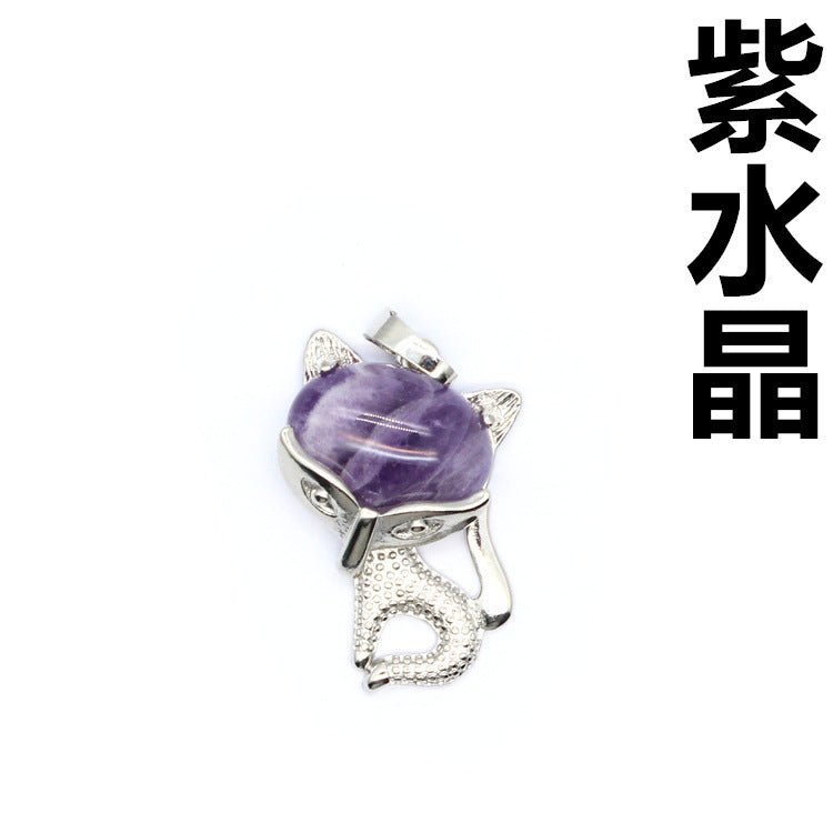 Ancient style little fox crystal pendant - jewelry - weilin.com
