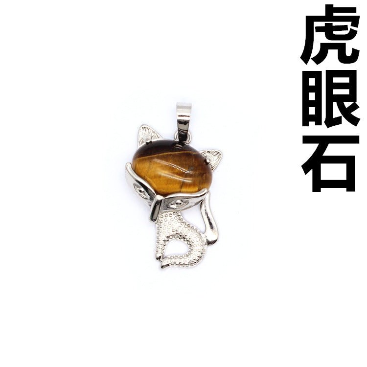 Ancient style little fox crystal pendant - jewelry - weilin.com