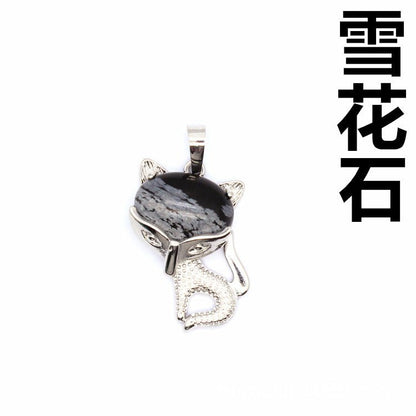 Ancient style little fox crystal pendant - jewelry - weilin.com