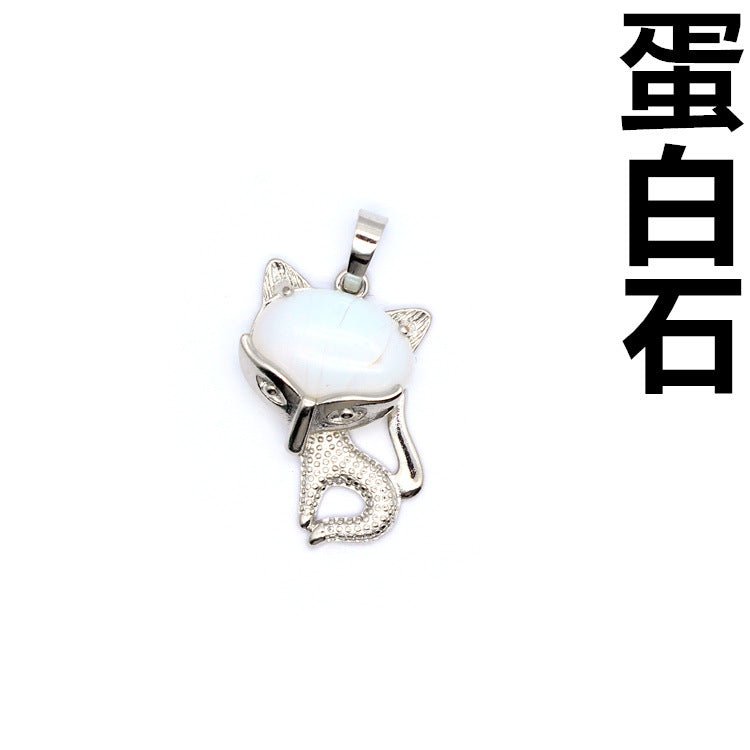 Ancient style little fox crystal pendant - jewelry - weilin.com