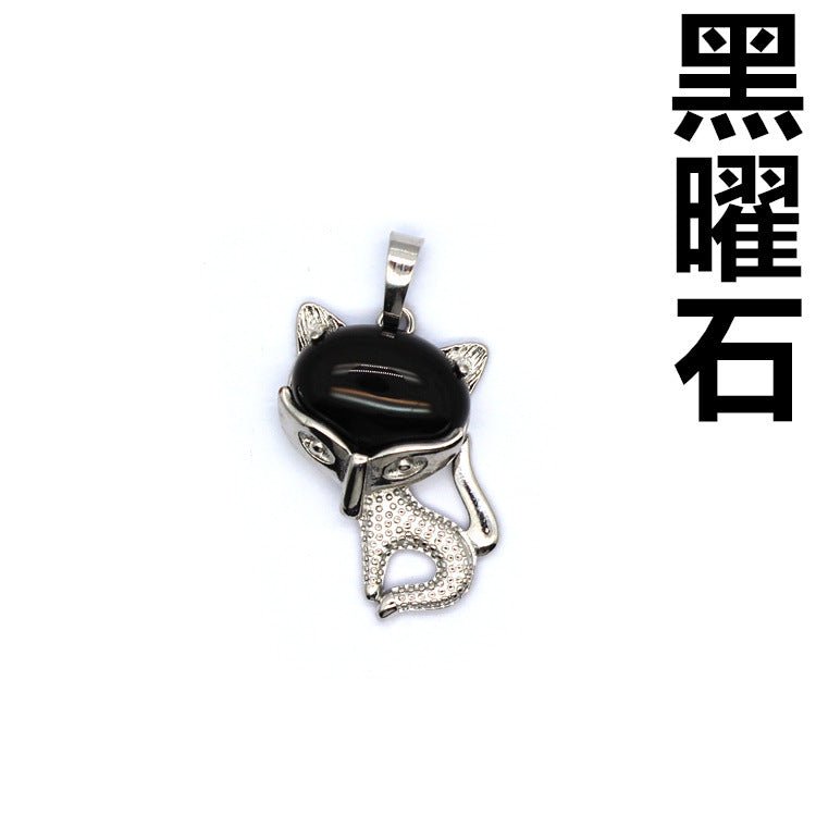 Ancient style little fox crystal pendant - jewelry - weilin.com