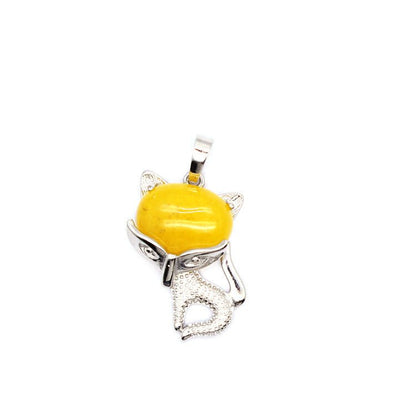 Ancient style little fox crystal pendant - jewelry - weilin.com