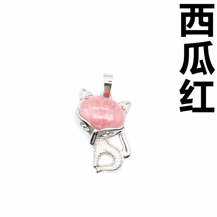 Ancient style little fox crystal pendant - jewelry - weilin.com