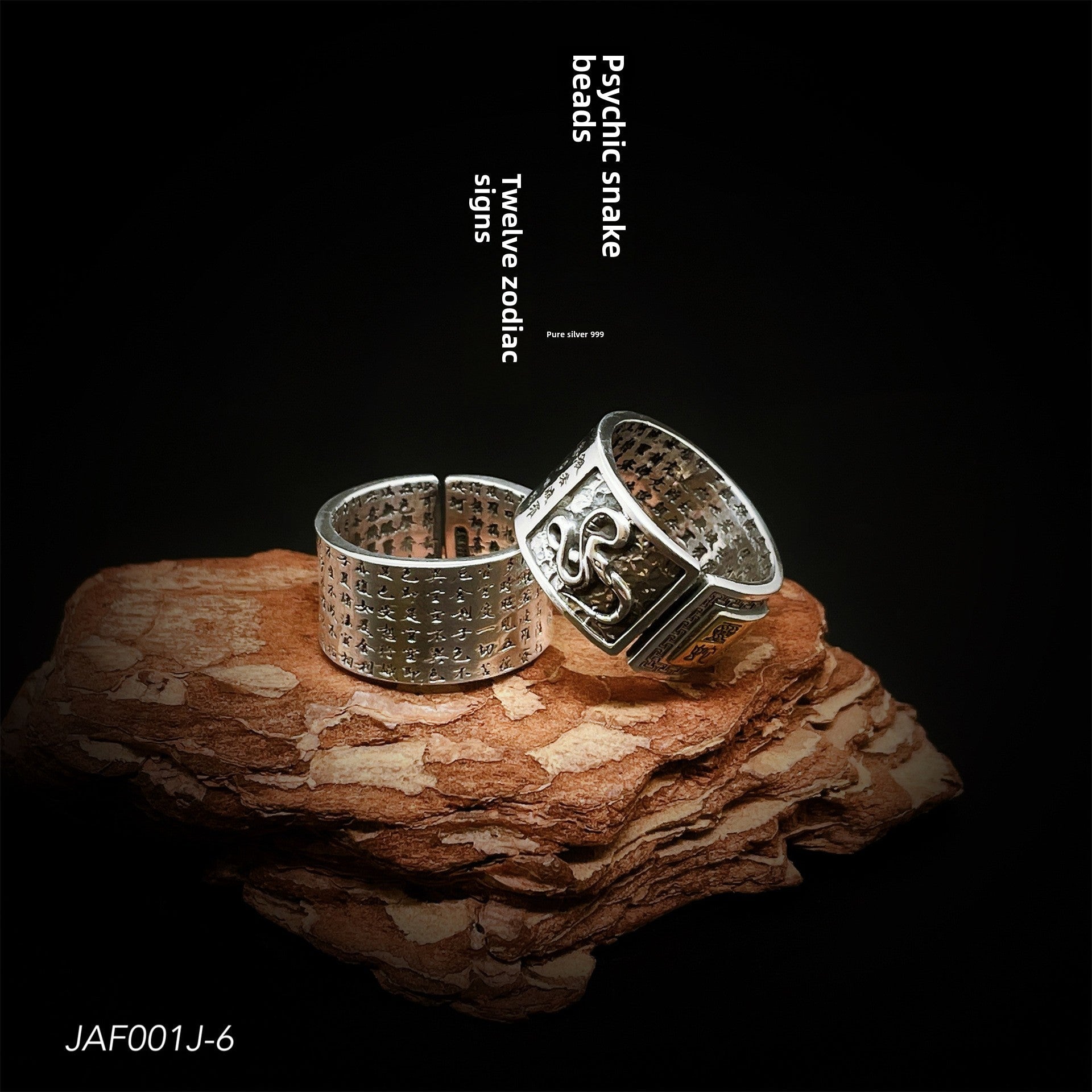 Ancient style twelve zodiac sterling silver ring - jewelry - weilin.com