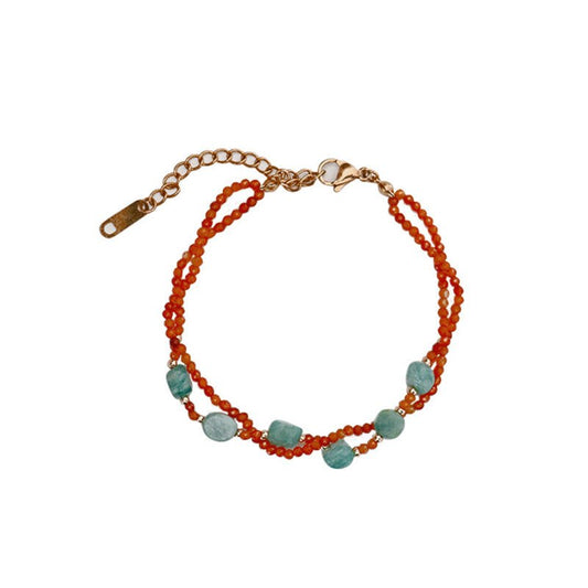 Ancient style women's accessories natural stone handmade beaded necklace - jewelry - weilin.com