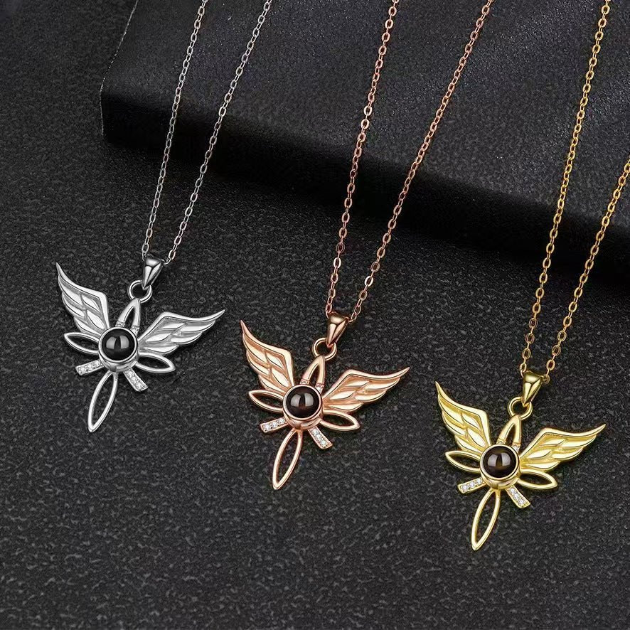 Angel Wings Photo Projection Necklace - jewelry - weilin.com