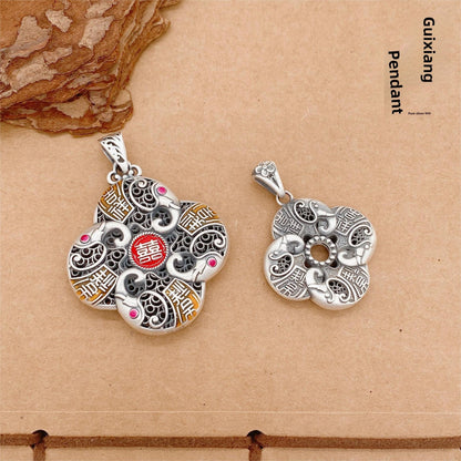 Auspicious sterling silver pendant - jewelry - weilin.com