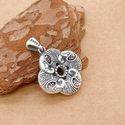 Auspicious sterling silver pendant - jewelry - weilin.com