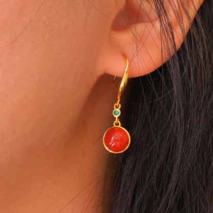 Baoshan Icy Red Nanhong Drop Earrings