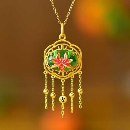 925 silver Hetian green nephrite Orchid Heart and Iris Quality jewelry set - complete collection