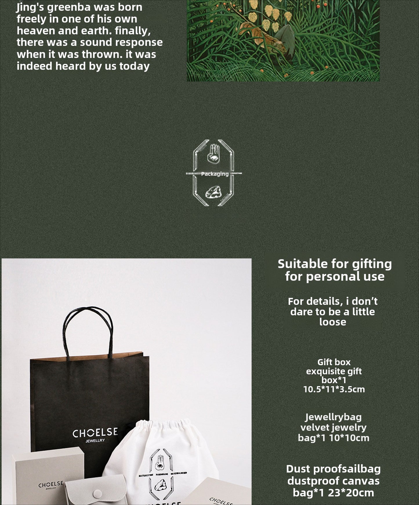 Ethnic-style green turquoise necklace