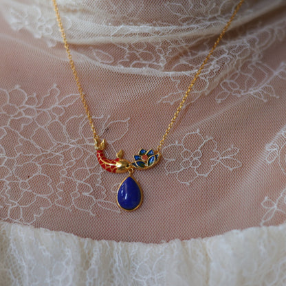 Klein Blue Lapis Lazuli Year After Year Abundance Fish Pendant