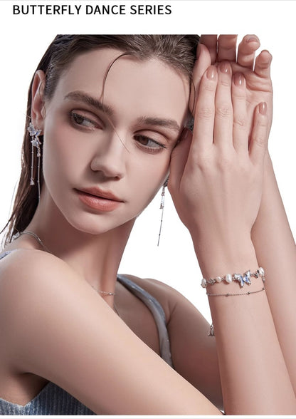 Gradient blue butterfly bracelet