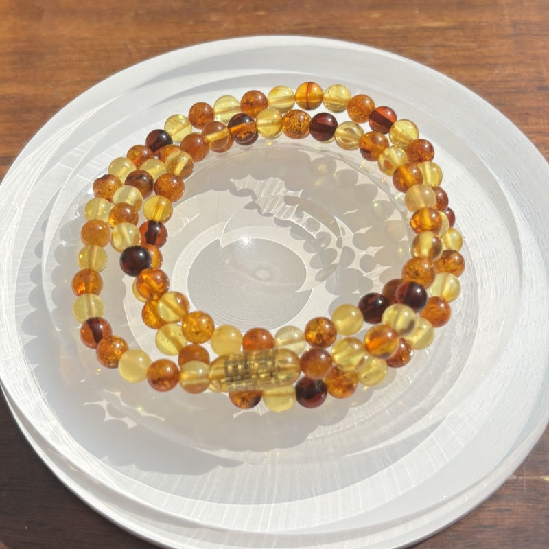 Amber Duobaoyuan bead necklace