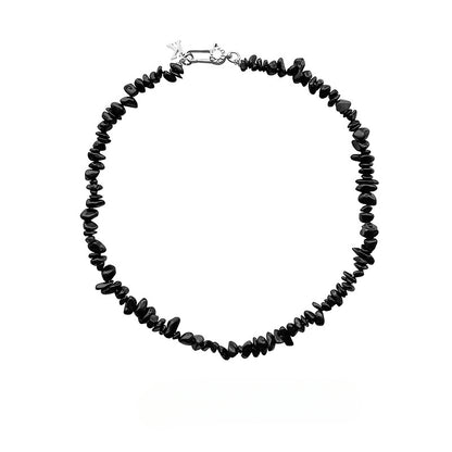 Natural stone free shape hip hop necklace