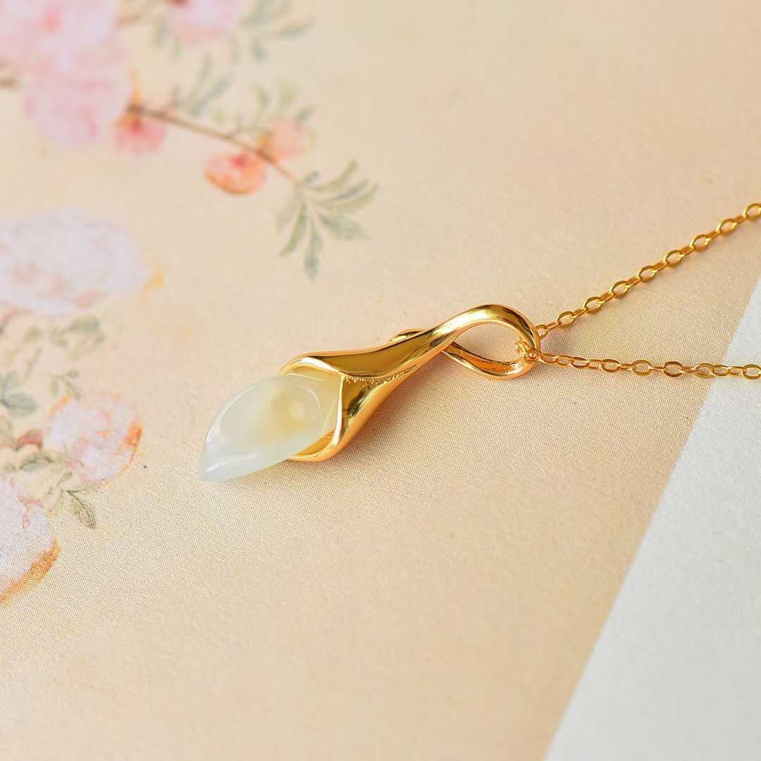 Detailed view of elegant rose motif with nephrite symbolizing love and affection