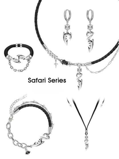 Minority cowhide cord shark bracelet