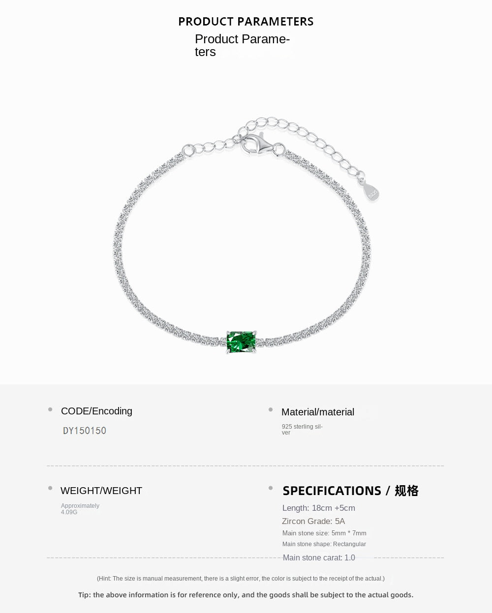 Fashion Luxury Emerald Zirconia Tennis Bracelet - jewelryweilin