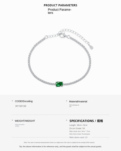 Fashion Luxury Emerald Zirconia Tennis Bracelet - jewelryweilin