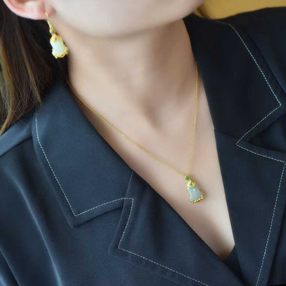 Ancient-style Hetian jade Triumph at First Try set - symbol of success and good fortune"