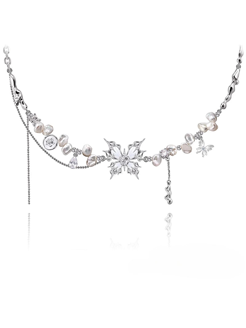 Baroque butterfly pearl necklace - jewelry - weilin.com