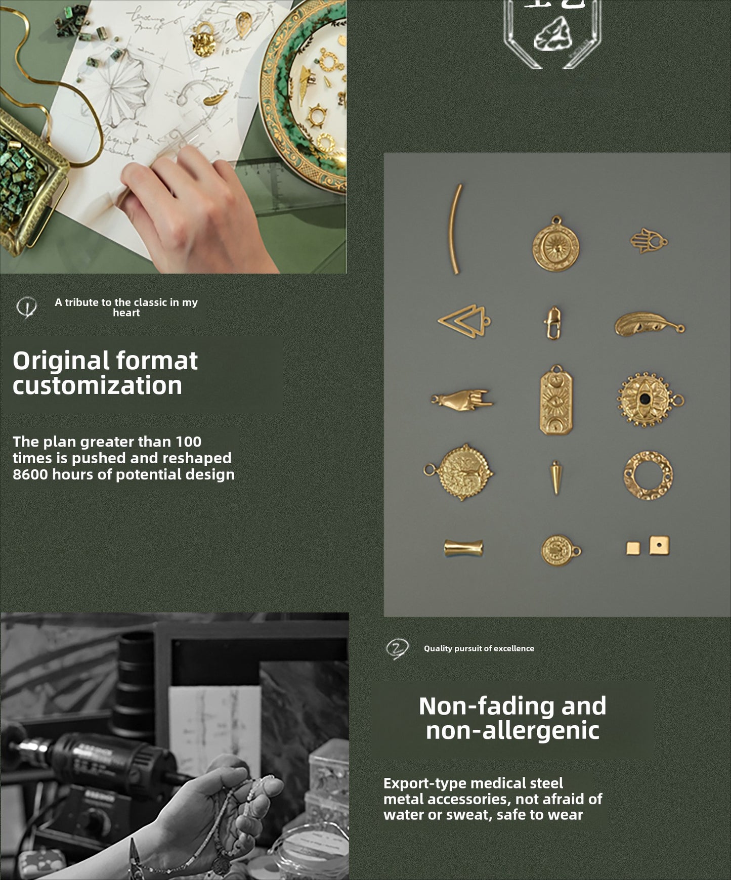 Ethnic-style green turquoise necklace