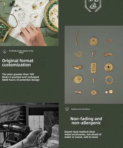 Ethnic-style green turquoise necklace