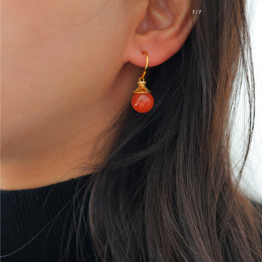 Natural Nanhong Agate Earrings
