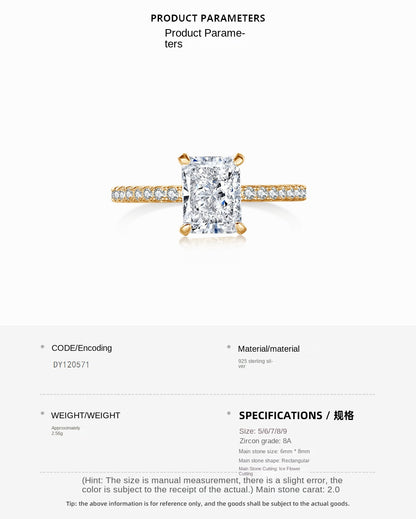 Temperament high carbon diamond stacking ring - jewelryweilin
