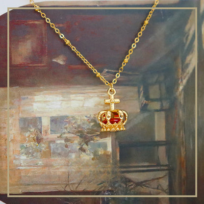 Classic Vintage Crown Pendant Women's Necklace - jewelryweilin