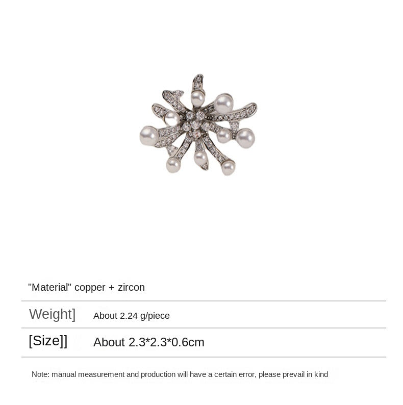 Retro fashion personality pearl snowflake earrings - jewelryweilin