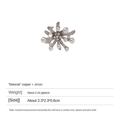 Retro fashion personality pearl snowflake earrings - jewelryweilin