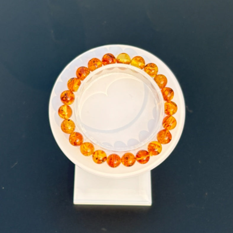 Floral amber bracelet
