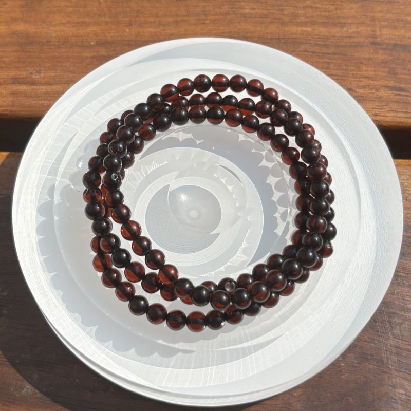 Blood amber three - ring bracelet - jewelry - weilin.com