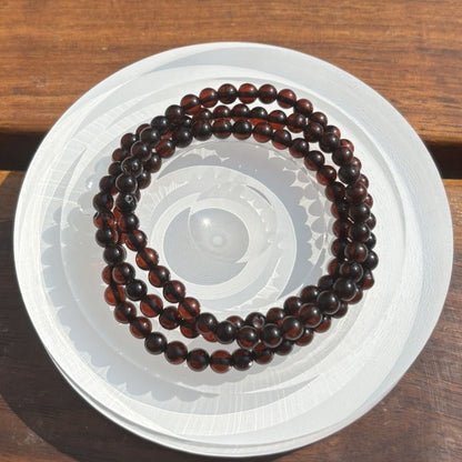 Blood amber three - ring bracelet - jewelry - weilin.com