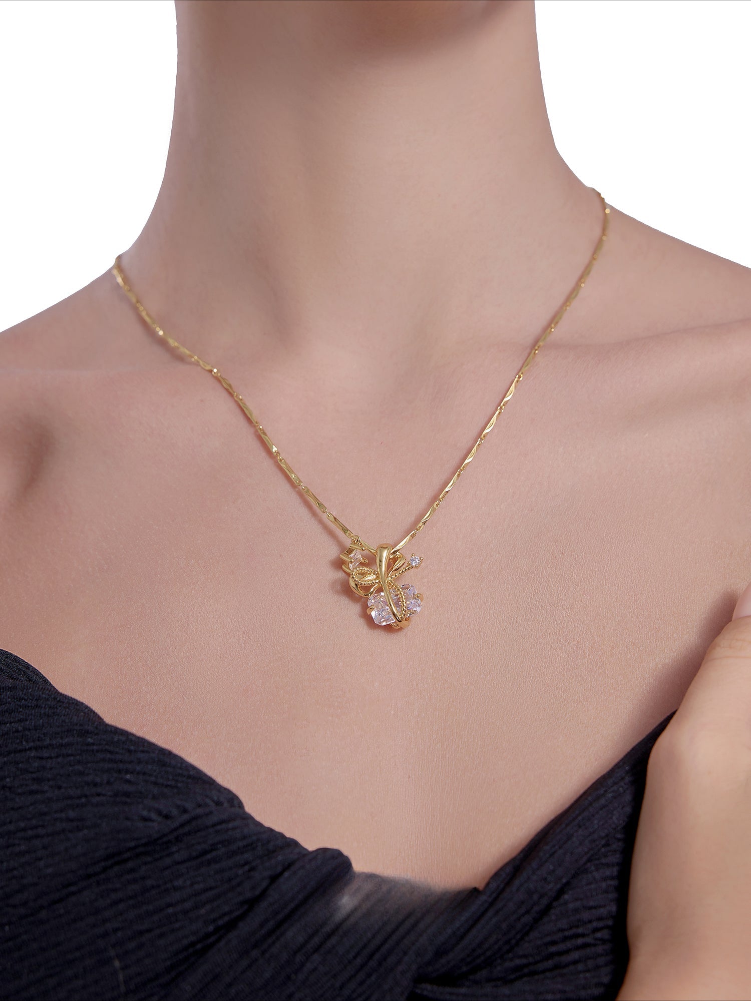 Bow tie necklace - jewelry - weilin.com