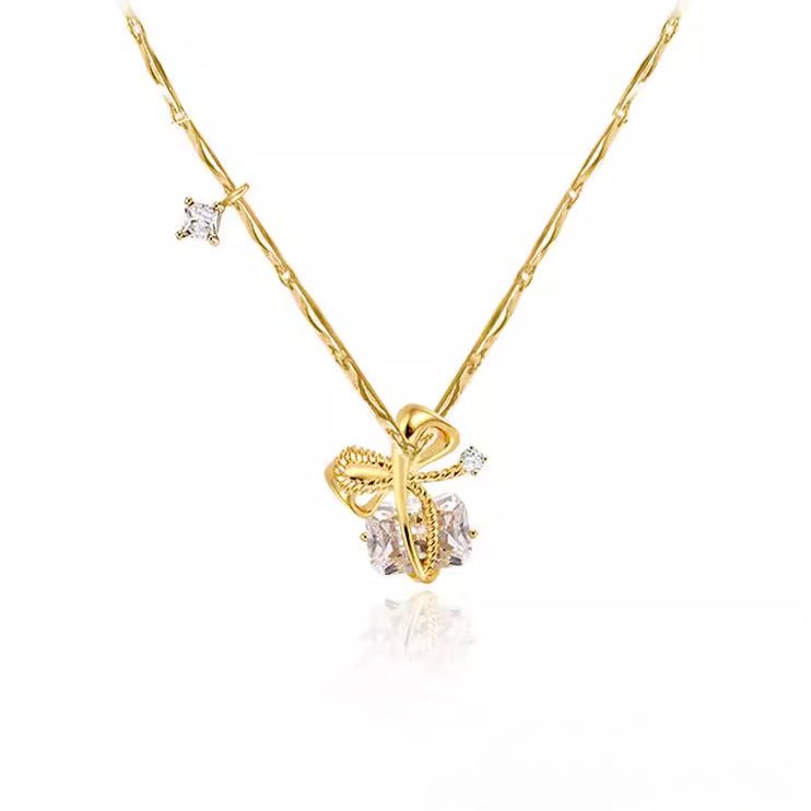 Bow tie necklace - jewelry - weilin.com