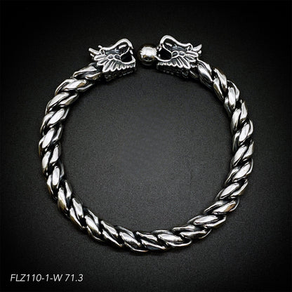 Braided Sterling Silver Men's Bracelet - jewelry - weilin.com