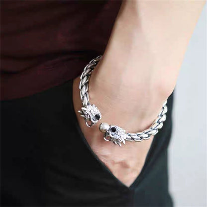 Braided Sterling Silver Men's Bracelet - jewelry - weilin.com