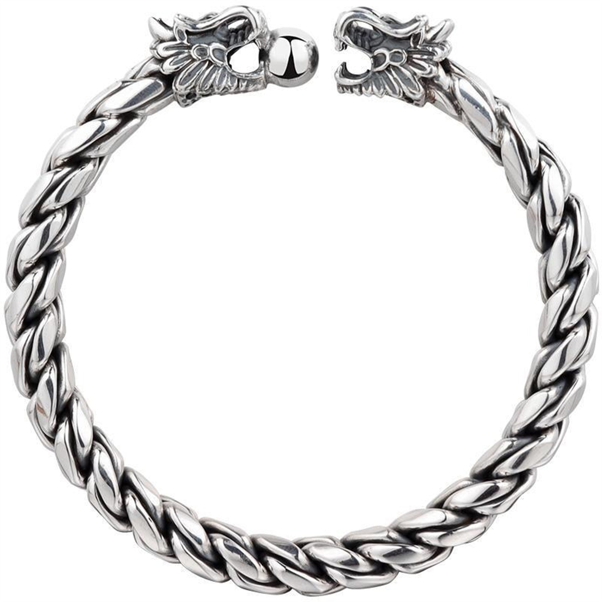 Braided Sterling Silver Men's Bracelet - jewelry - weilin.com