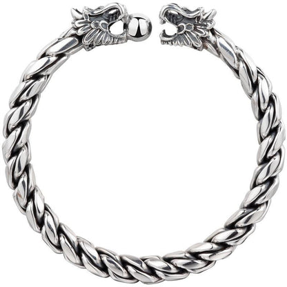 Braided Sterling Silver Men's Bracelet - jewelry - weilin.com
